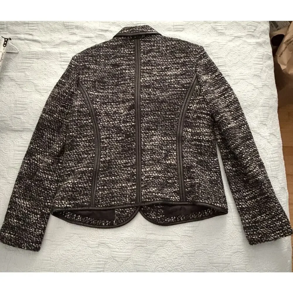 Jones New York Collection Petite Jacket Blazer Black‎ Tweed Women’s Size 8 P